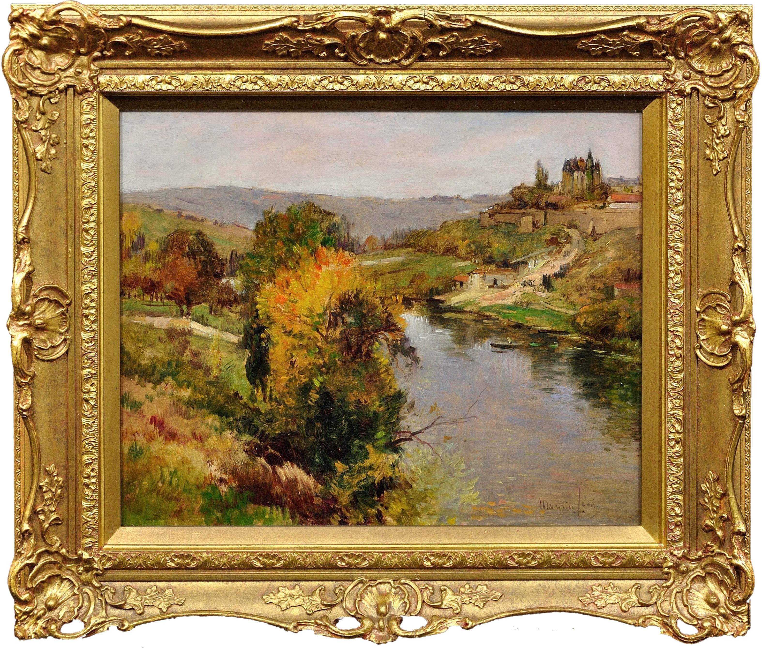 Maurice Levis Landscape Painting - Vallée du Thouet à Thouars French River Landscape and Artist Circa 1920