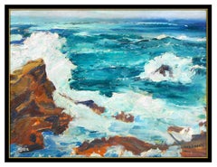 Maurice Logan Original Painting Oil On Board Signed Seascape Water Framed Art