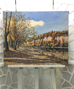 At the water's edge by Maurice Loponte - Oil on canvas 54x65 cm