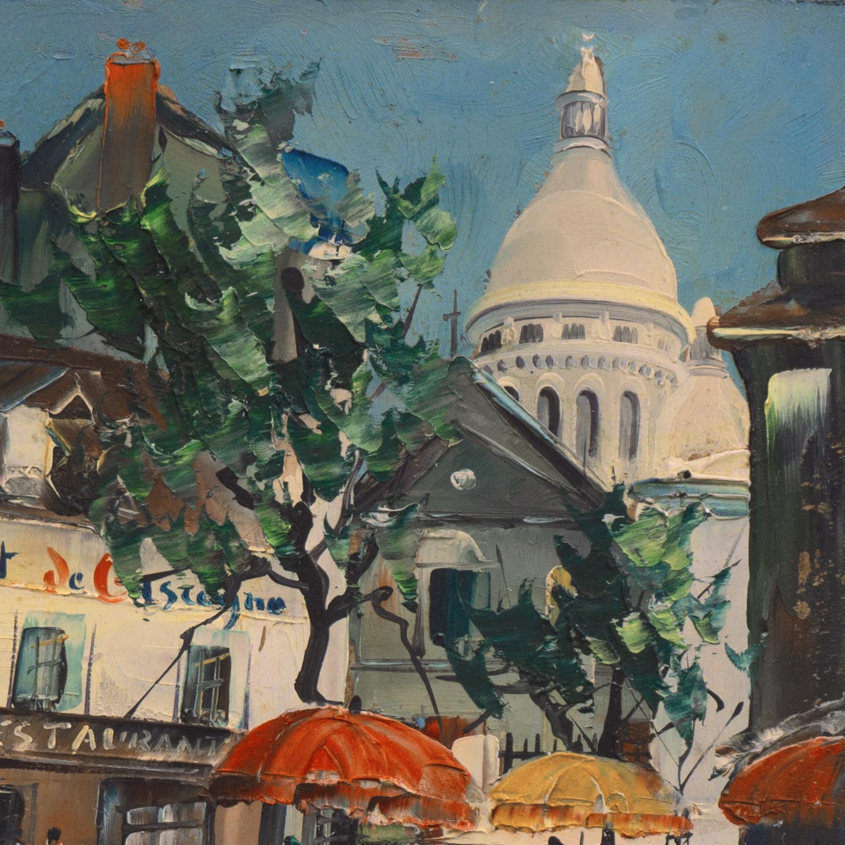 'Place du Tertre', French Impressionism, Sacré-Cœur, Montmartre, School of Paris For Sale 2