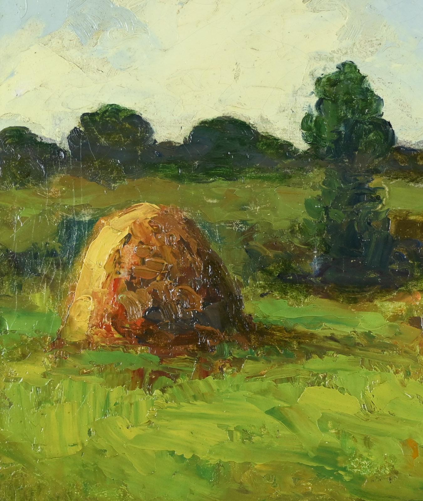 Maurice LOUVRIER (1878-1943)
 
Les meules de foin

Oil on canvas
Painting dimensions: 38 x 55 cm 
Signed in the lower right corner 
The painting is in excellent condition. Recently cleaned and varnished. Dimensions with frame: 58 x 73 cm
Sold with