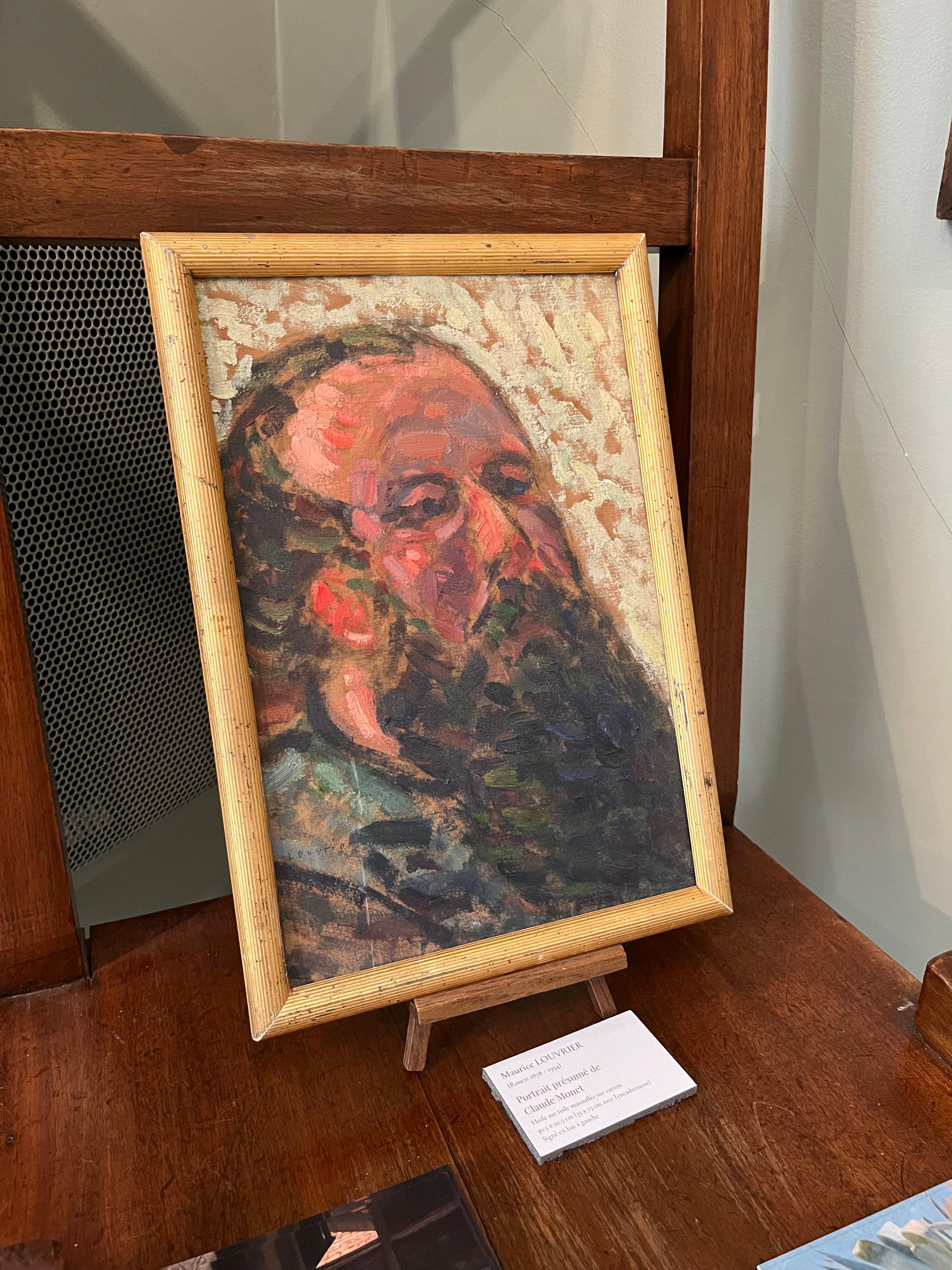 Presumed portrait of Claude Monet - Painting by Maurice LOUVRIER
