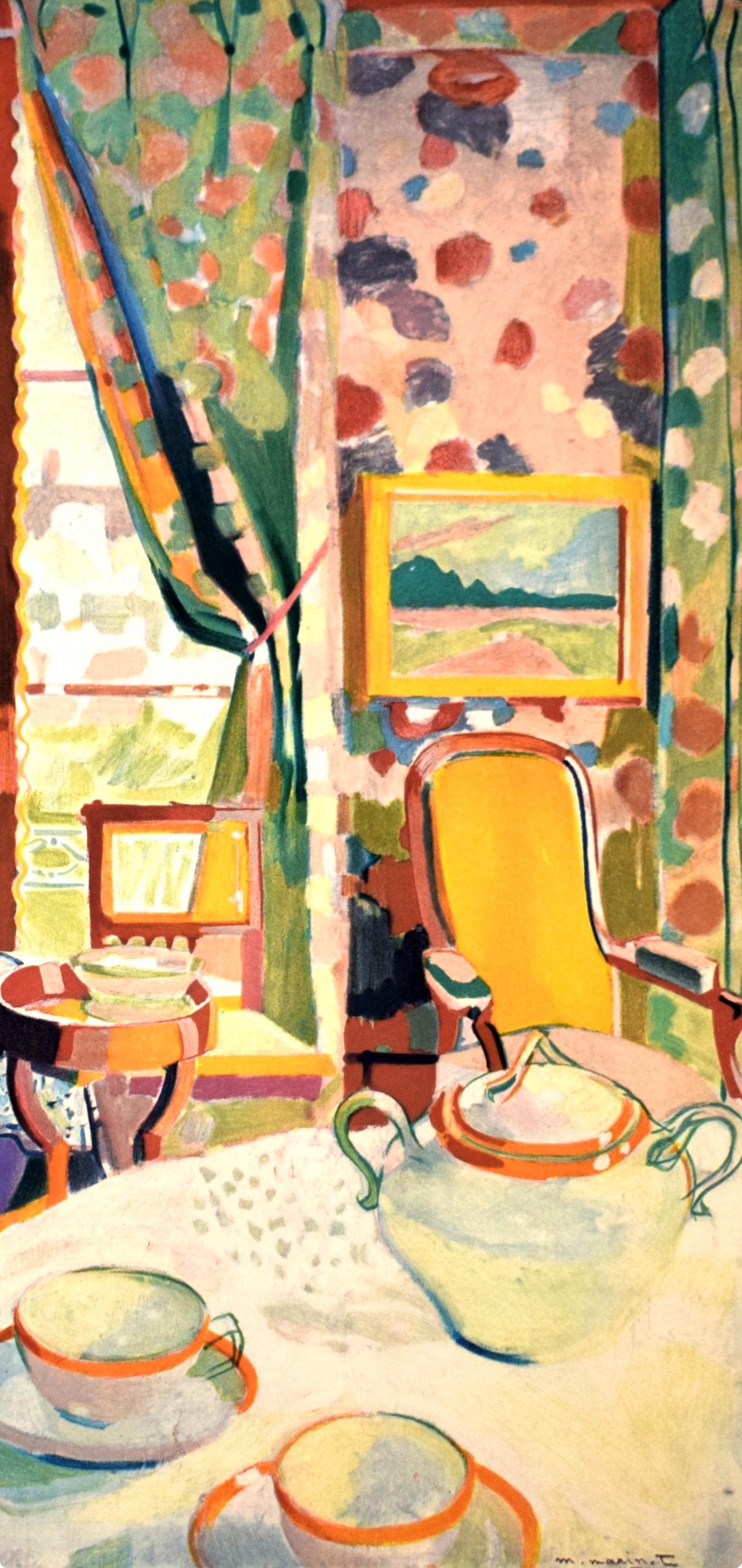 Marinot, Interior, Fauves, Colección Pierre Lévy (después) - Figurative Print Beige de Maurice Marinot