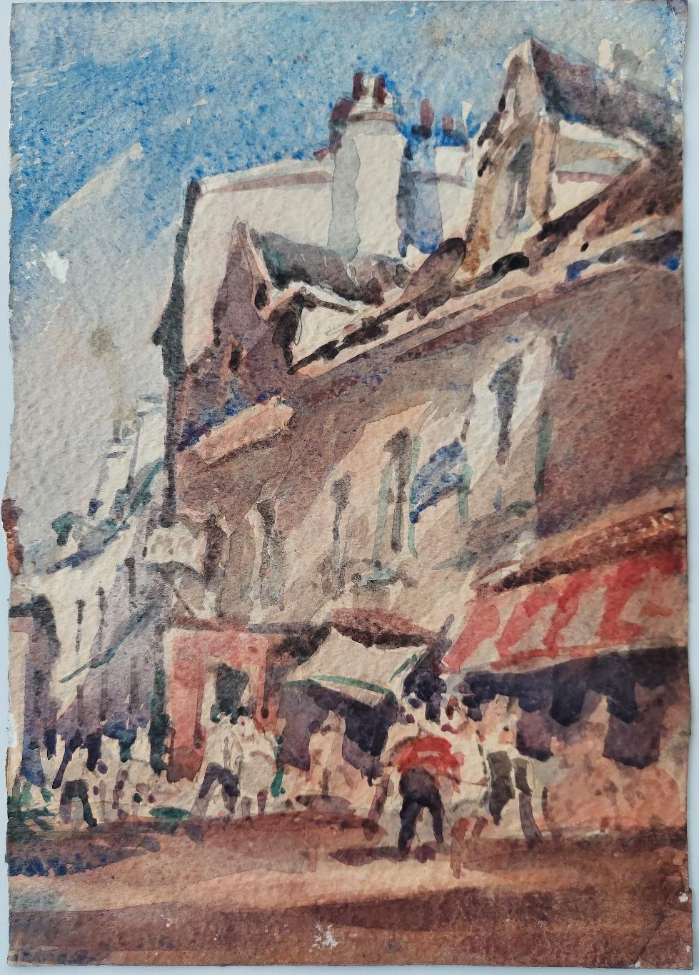 French Modernist Cubist Painting Double Sided, Town and Coast For Sale 1