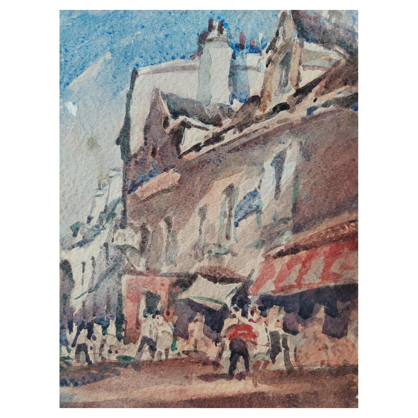 Quadro cubista modernista francese a doppia faccia, Townes and Coast