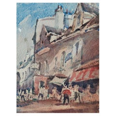 French Modernist Cubist Painting Double Sided, Town and Coast