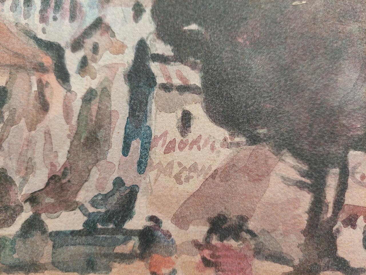 French Modernist Cubist Painting Sacre Coeur in Paris For Sale 1