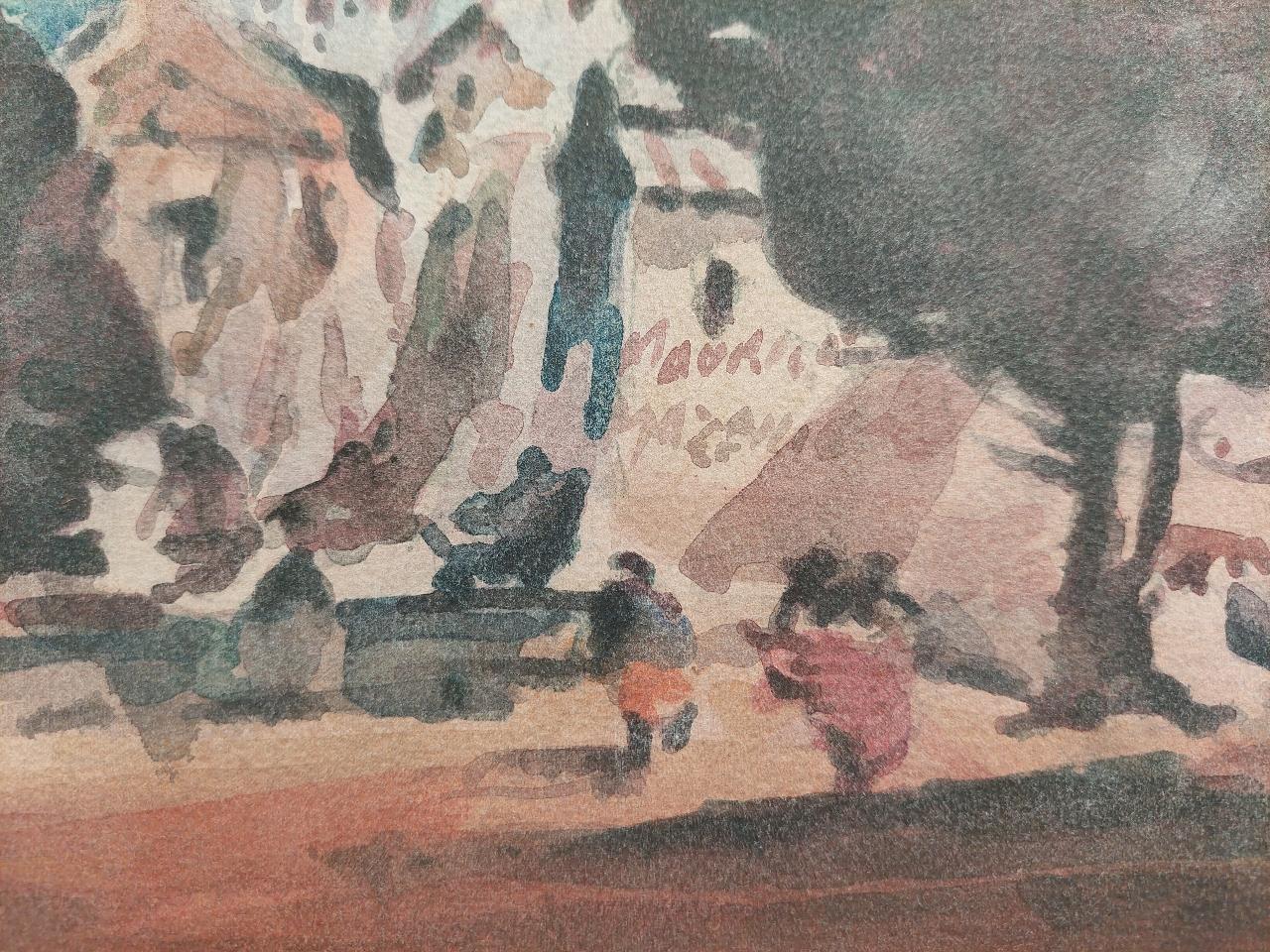 French Modernist Cubist Painting Sacre Coeur in Paris For Sale 2