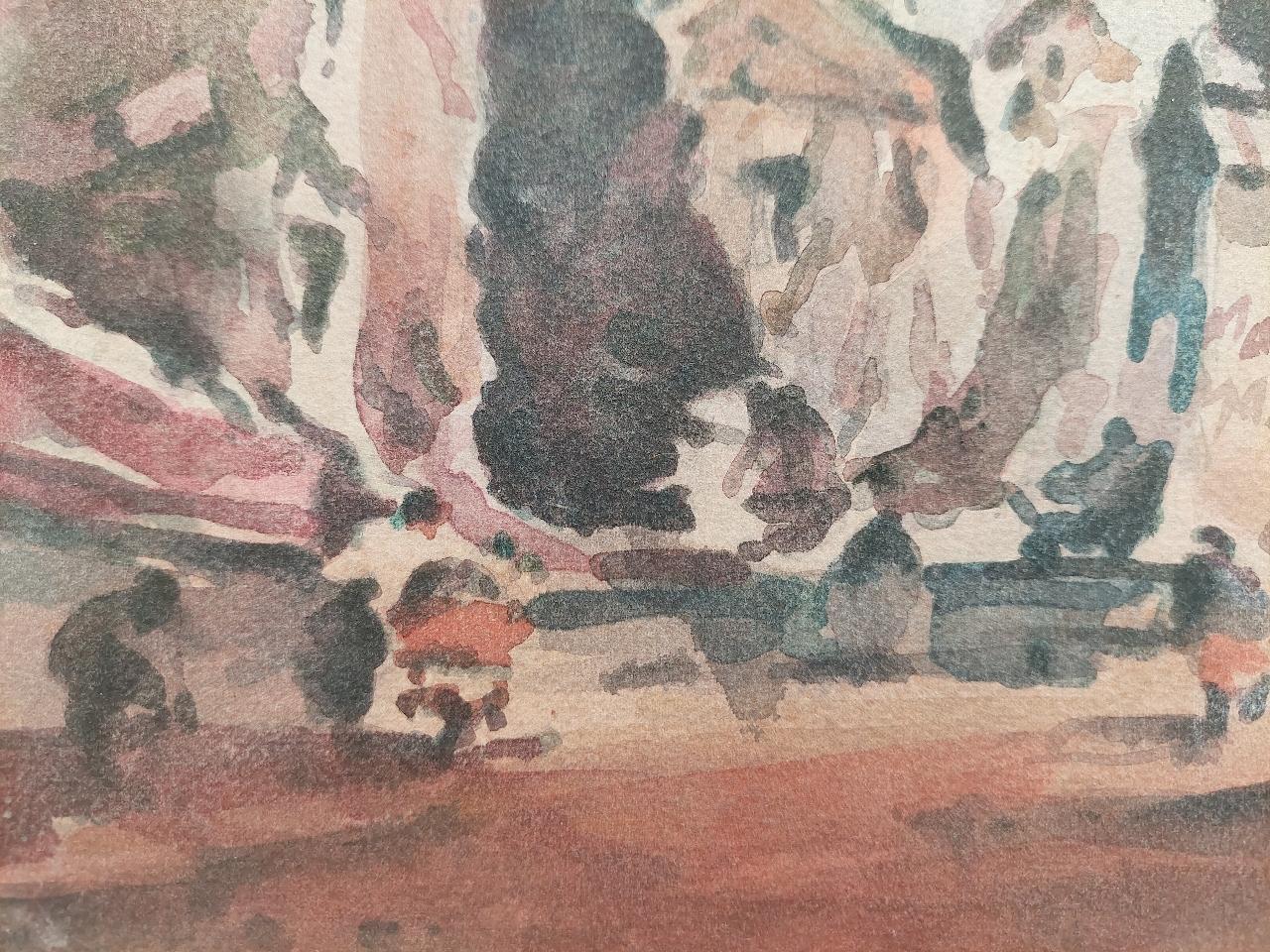 French Modernist Cubist Painting Sacre Coeur in Paris For Sale 3