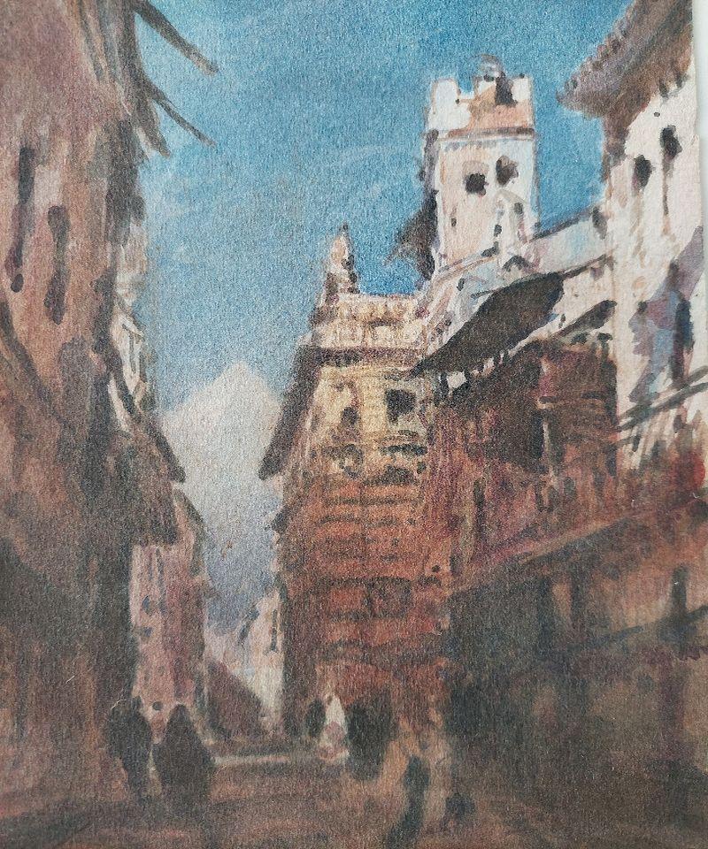 Summer street in shade
by Maurice Mazeilie (French, 1924-2021)
watercolor painting on artist paper, unframed
signed verso
stamped and signed verso

painting: 7 inches x 9.75 inches

A delightful original painting by the 20th century French