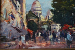 Paris Montmartre Impressionist Cityscape Oil Painting on Canvas, Parisien Scene