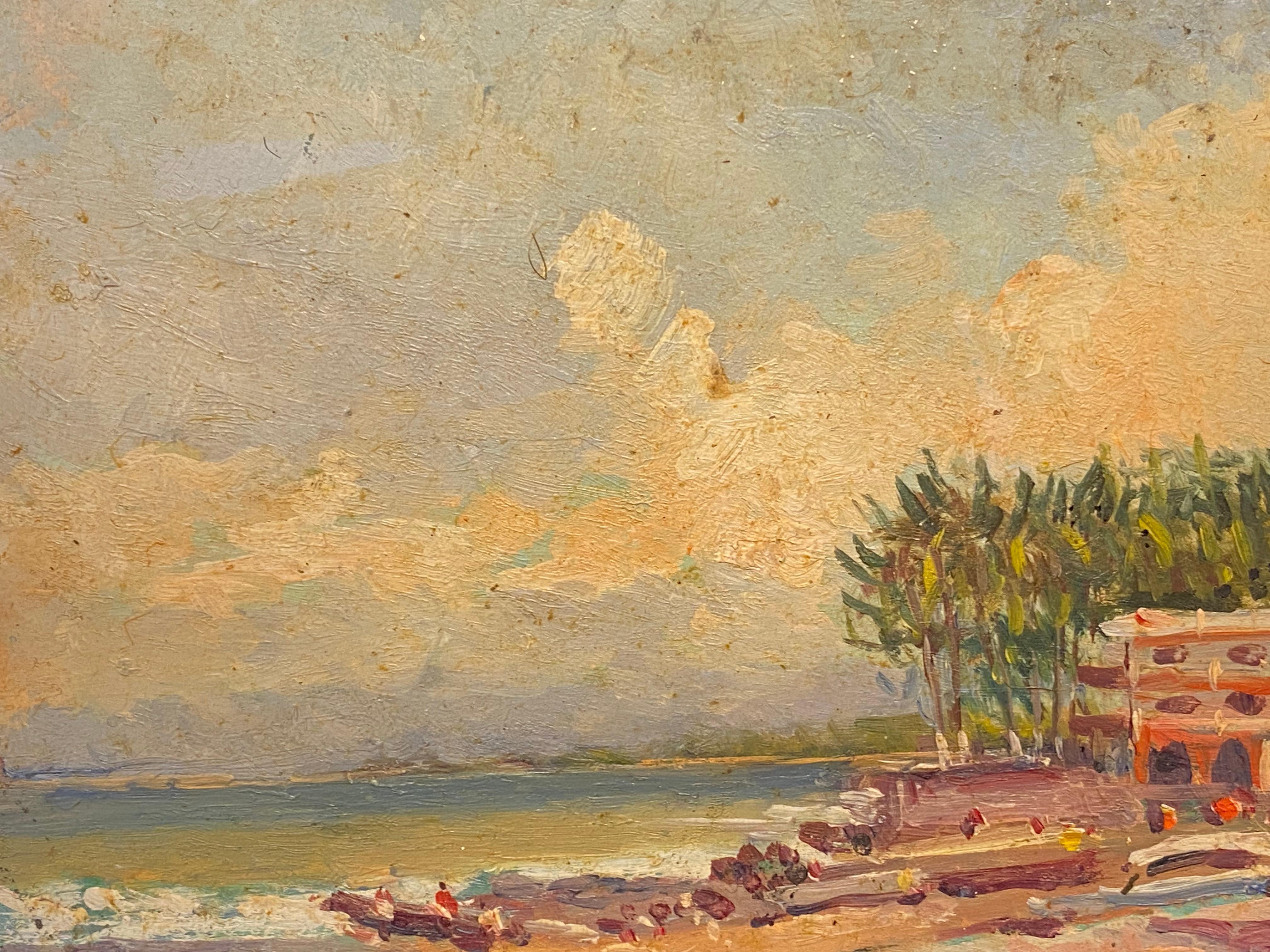 20th Century Maurice Mazeilie French Impressionist Oil, Excotic Mexico Landscape For Sale