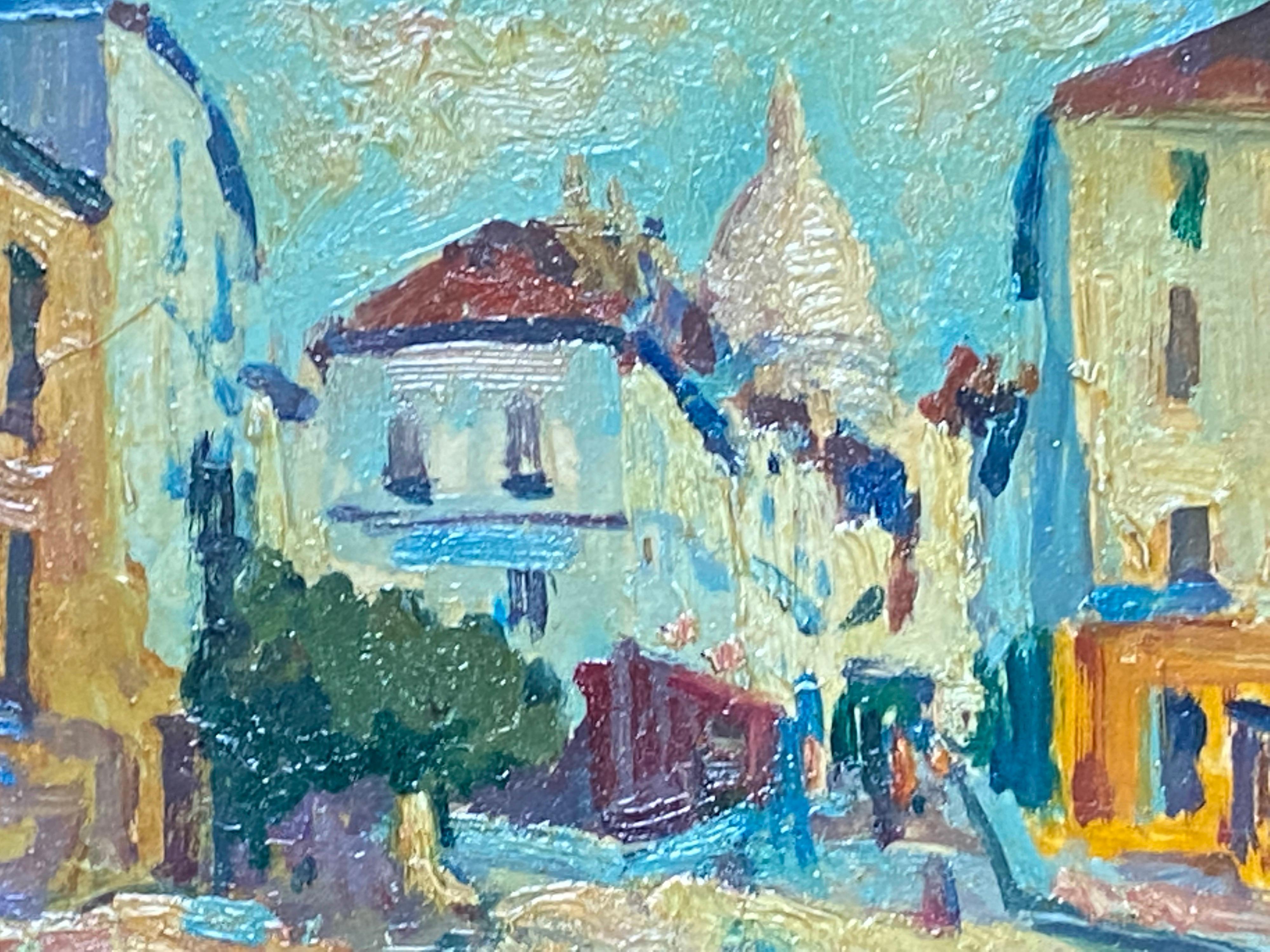 Maurice Mazeilie, Óleo firmado por un impresionista francés, Montmartre París Sacre Co en Bueno estado para la venta en Cirencester, GB