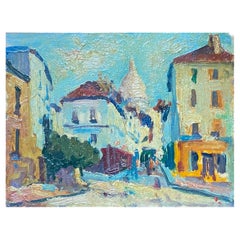 Vintage Maurice Mazeilie, French Impressionist Signed Oil, Montmartre Paris Sacre Co