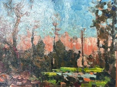 Vintage Bright Colour French Impressionist Oil Landscape 