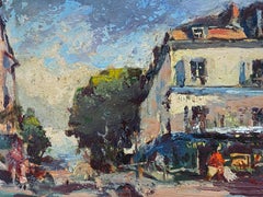 French Impressionist En Plein Air Oil Painting - City Street Scene
