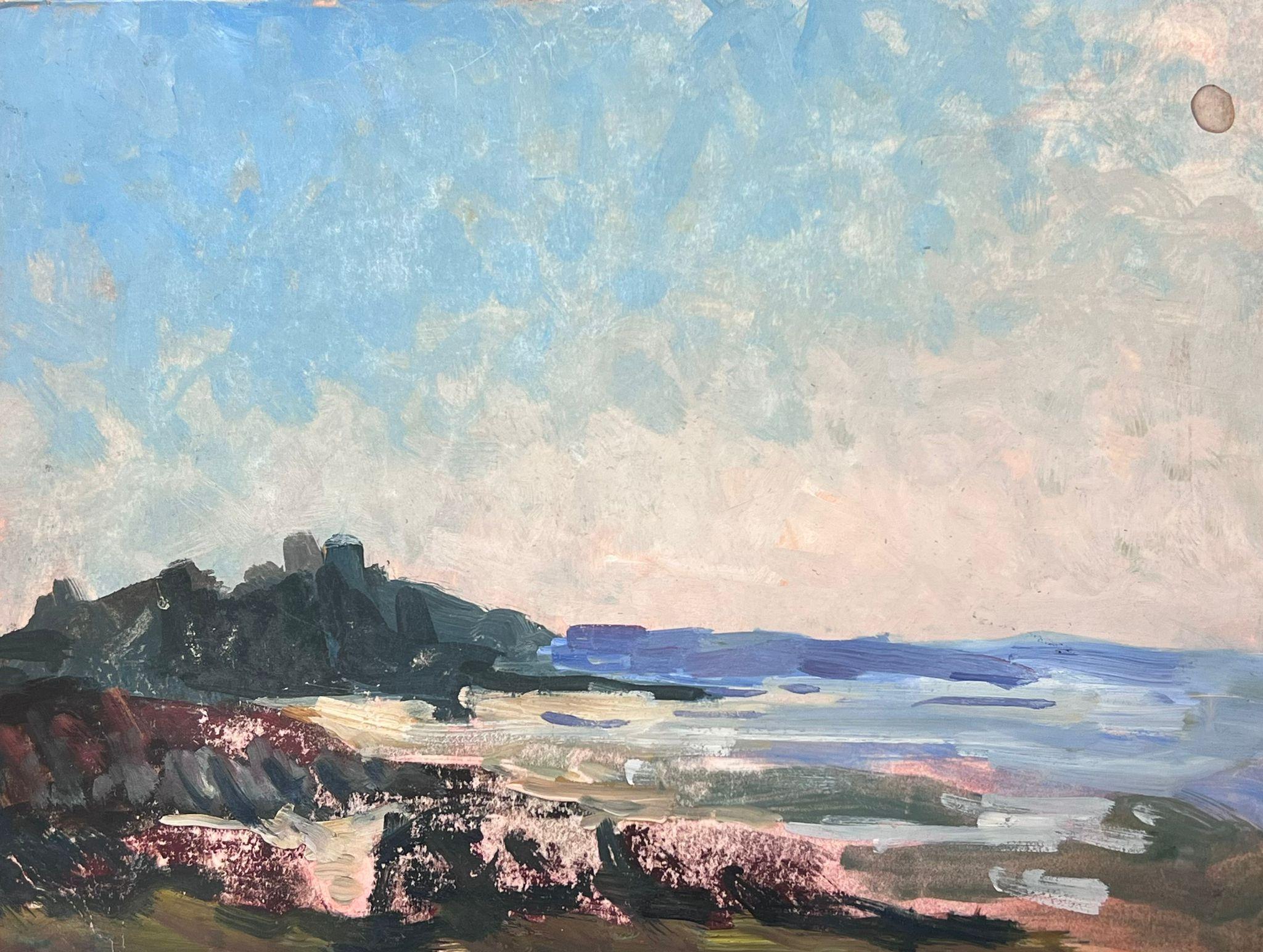 Maurice Mazeilie Landscape Painting - French Impressionist Oil Landscape Blue Sky Seascape