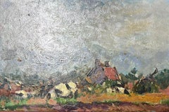 Französisch-impressionistische Öl-Landschaft, Landhaus 