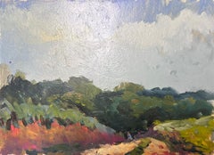 Französischer Impressionist Öl Landschaft Grünes Waldland