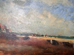 Französisch-impressionistische Öl-Landschaft Muddy Sea Scape, Ölgemälde