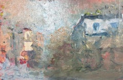 Französisch-impressionistische Öl-Landschaft, Fluss-Reflexionen 