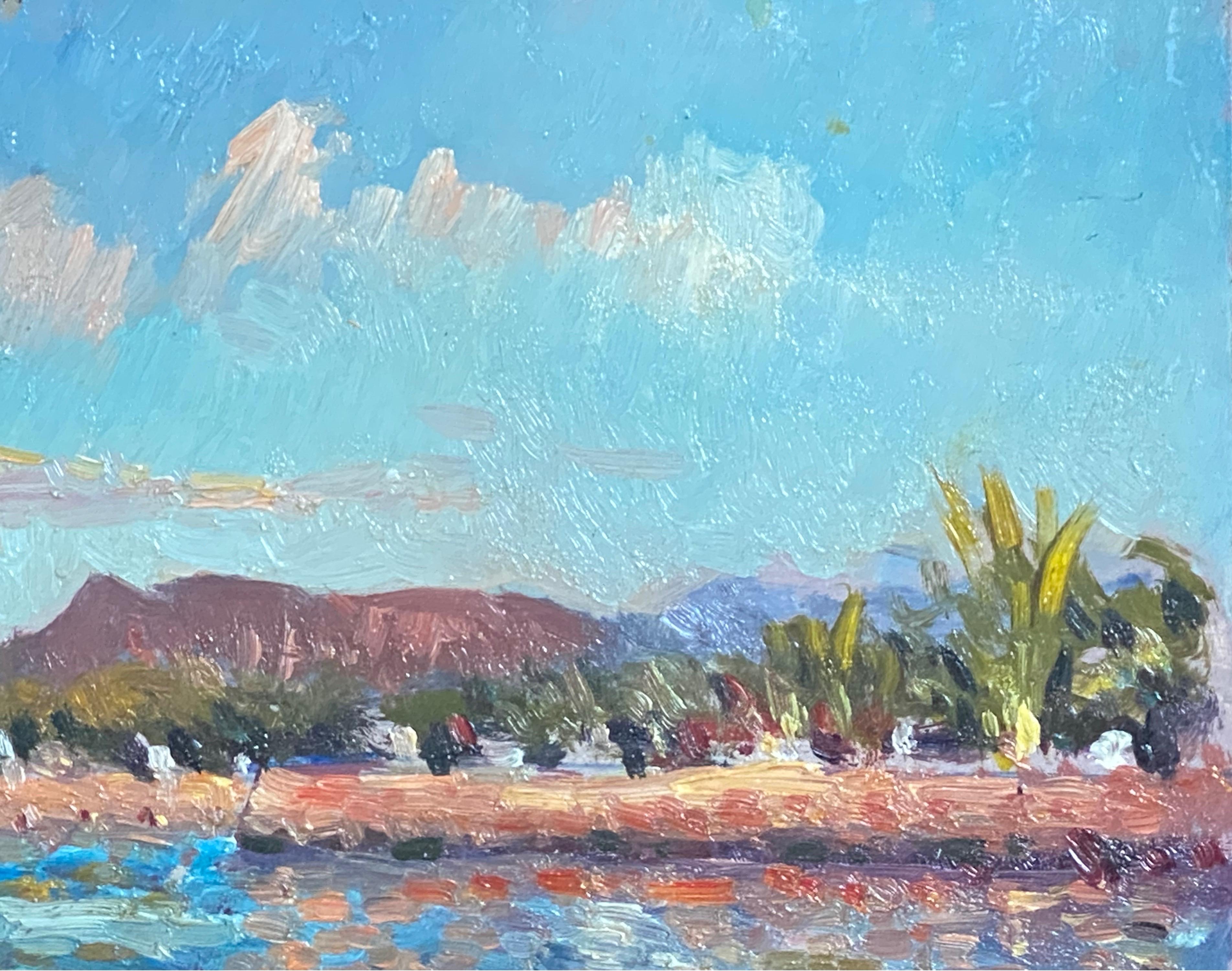 IL SIGNÉ D' IMPRESSIONNISTE FRANÇAIS - PIÈCE DE PATRIMOINE COLOURFULÉE ÉXOtique - Marron Figurative Painting par Maurice Mazeilie