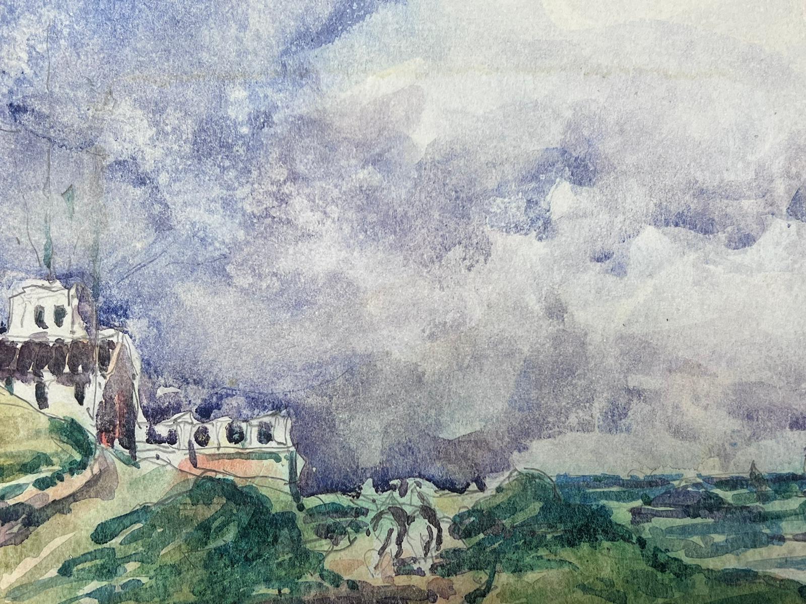Paesaggio acquerellato impressionista francese Greene & Greene Waves - Painting Impressionismo di Maurice Mazeilie