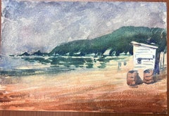 Französische impressionistische Aquarell-Landschaft der Strandküste des Impressionismus