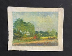 MAURICE MAZEILIE FRENCH IMPRESSIONIST OIL - GOLDEN LIGHT WOODLAND FIELD