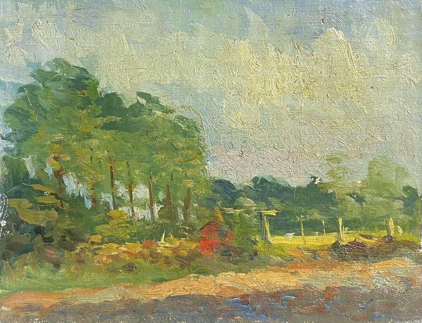 Maurice Mazeilie Figurative Painting - MAURICE MAZEILIE FRENCH IMPRESSIONIST OIL - GOLDEN LIGHT WOODLAND FIELD