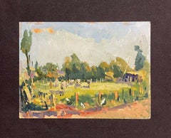 MAURICE MAZEILIE - FRENCH IMPRESSIONIST OIL PAINTING - GREEN LANDSCAPE