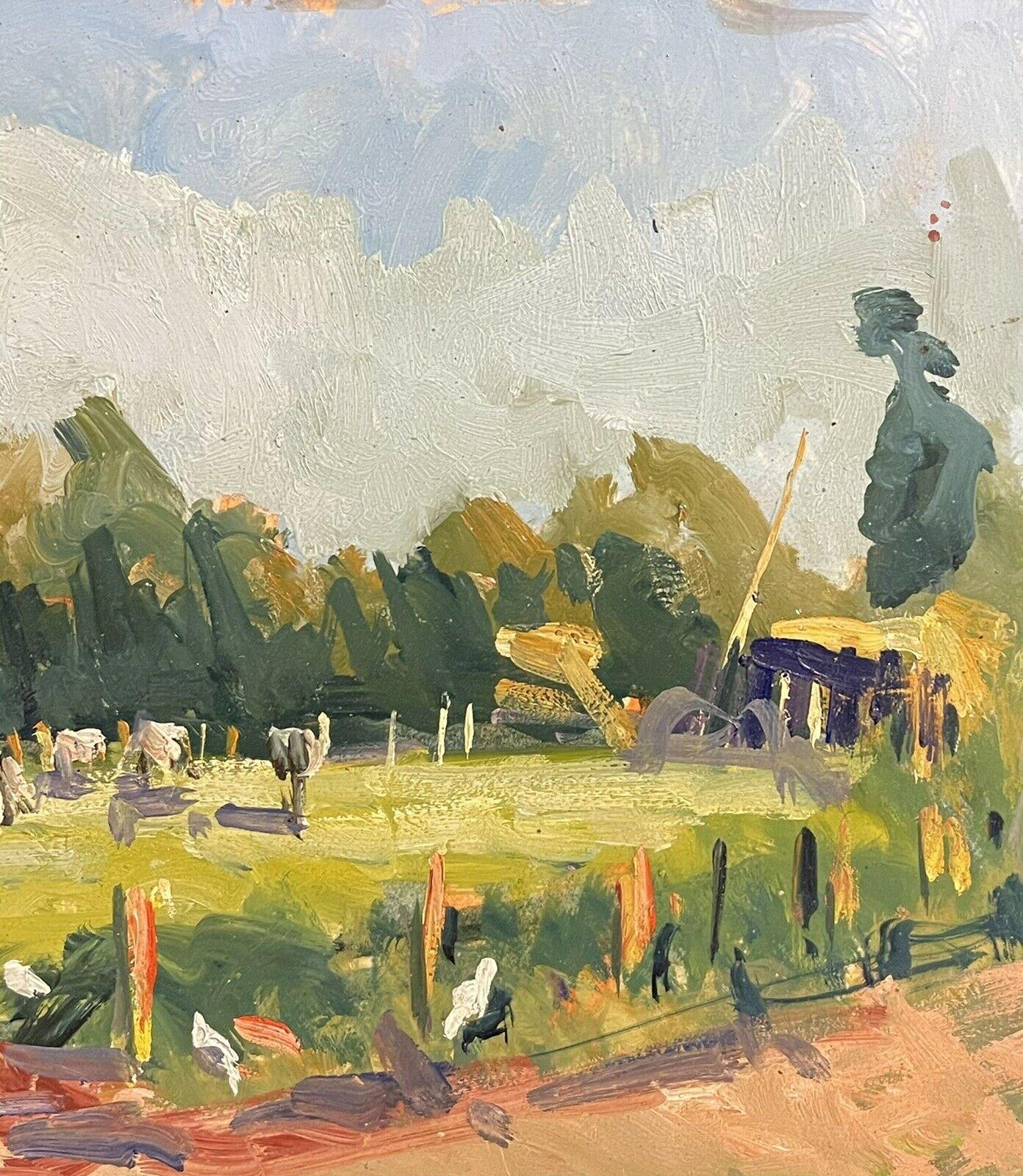 MAURICE MAZEILIE - PINTURA AL ÓLEO IMPRESIONISTA FRANCESA - PAISAJE VERDE - Figurative Painting Beige de Maurice Mazeilie