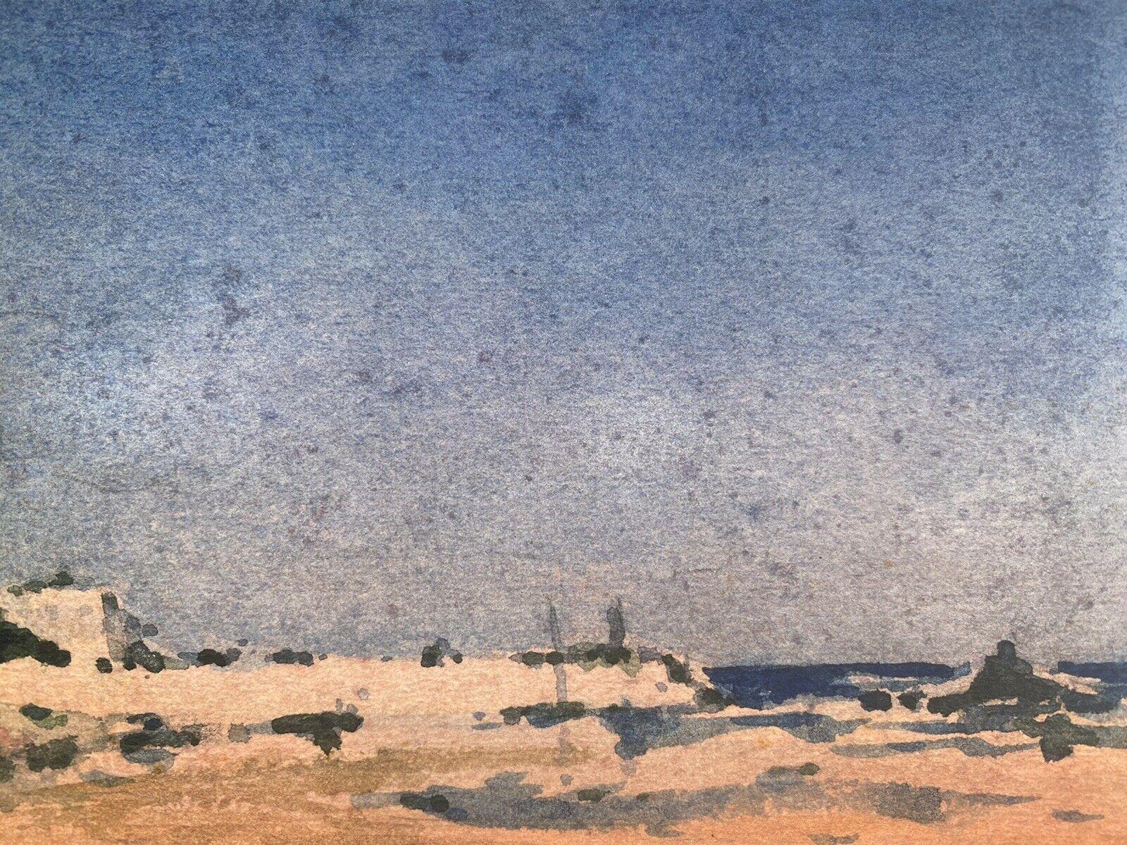 MAURICE MAZEILIE - FRENCH IMPRESSIONIST PAINTING - BRITTANY COAST BLUE SKIES - Painting by Maurice Mazeilie