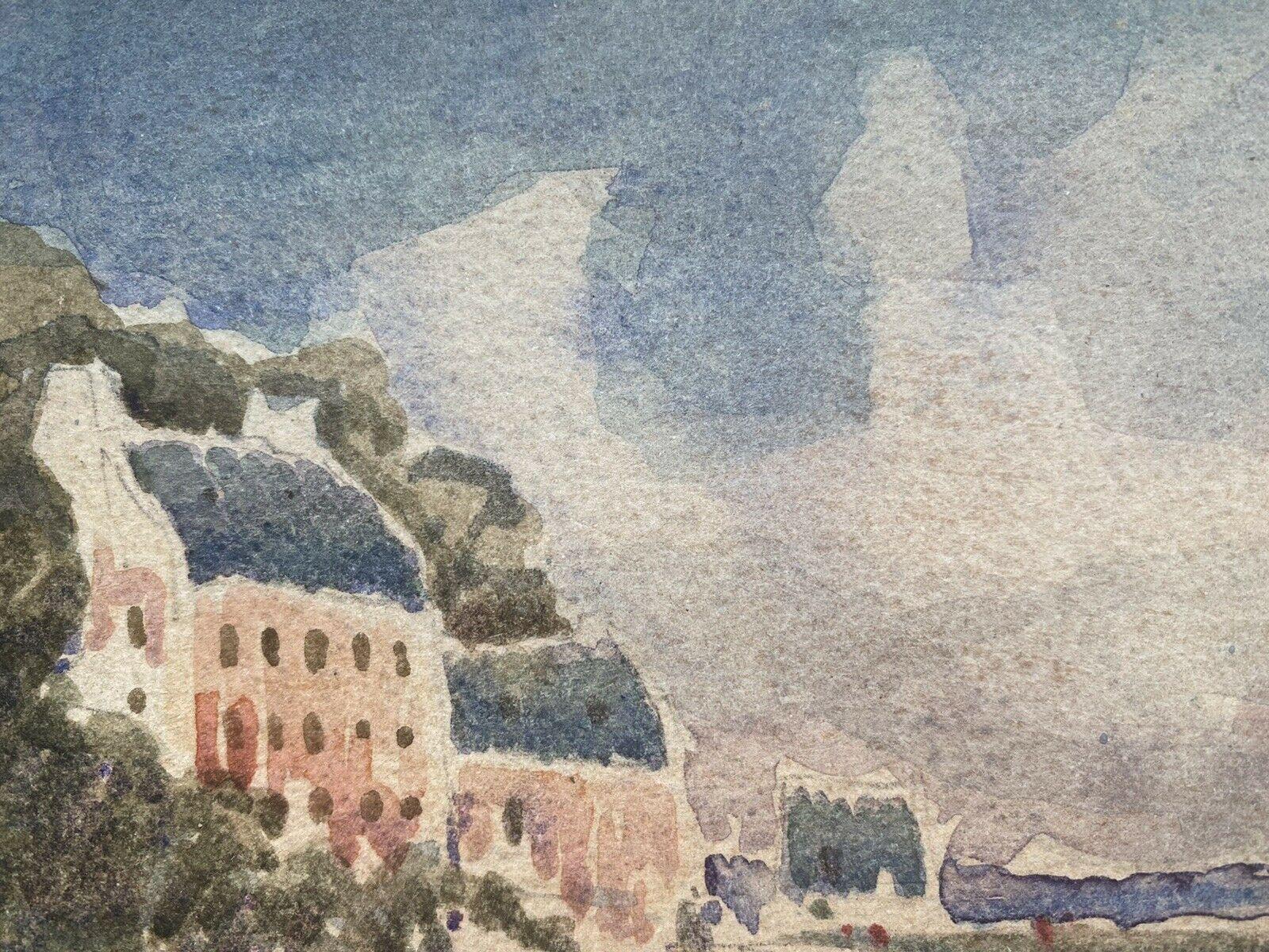 MAURICE MAZEILIE - PINTURA IMPRESIONISTA FRANCESA - CIUDAD COSTERA DE BRETAÑA - Painting de Maurice Mazeilie