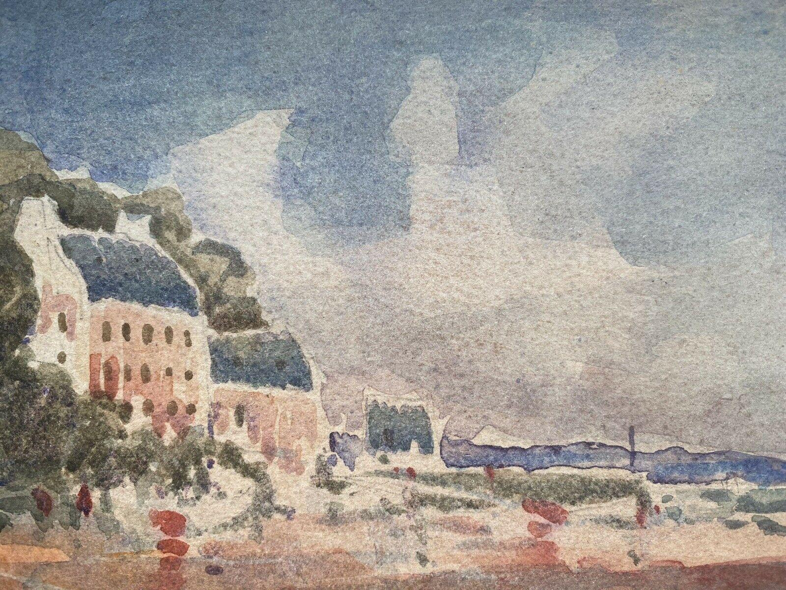 Landscape Painting de Maurice Mazeilie - MAURICE MAZEILIE - PINTURA IMPRESIONISTA FRANCESA - CIUDAD COSTERA DE BRETAÑA
