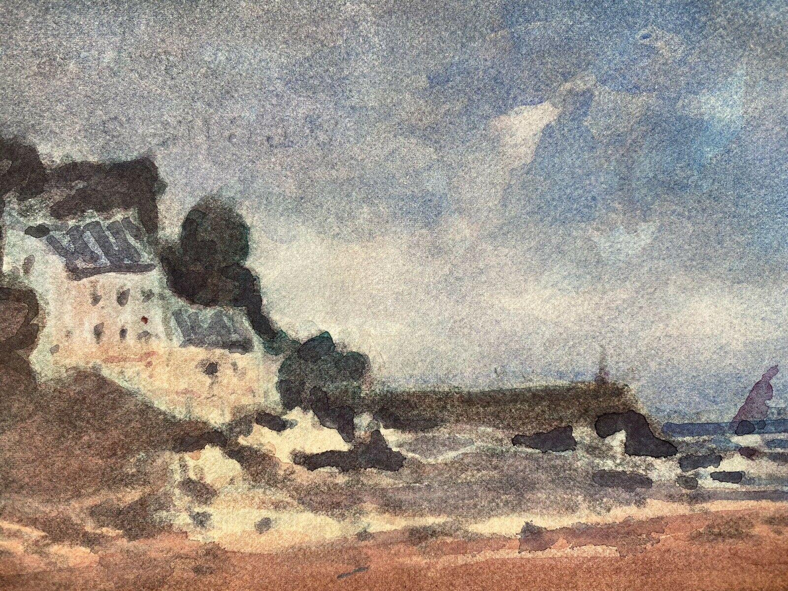 MAURICE MAZEILIE, peintre impressionniste FRANÇAISE - BRITTANY TOWN ON COAST