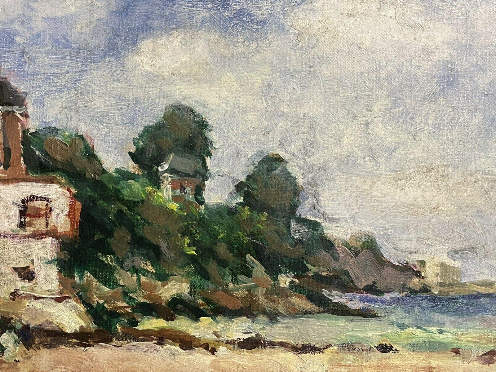 MAURICE MAZEILIE FRENCH IMPRESSIONIST SIGNED OIL - BRITTANY COASTLINE - Beige Figurative Painting by Maurice Mazeilie