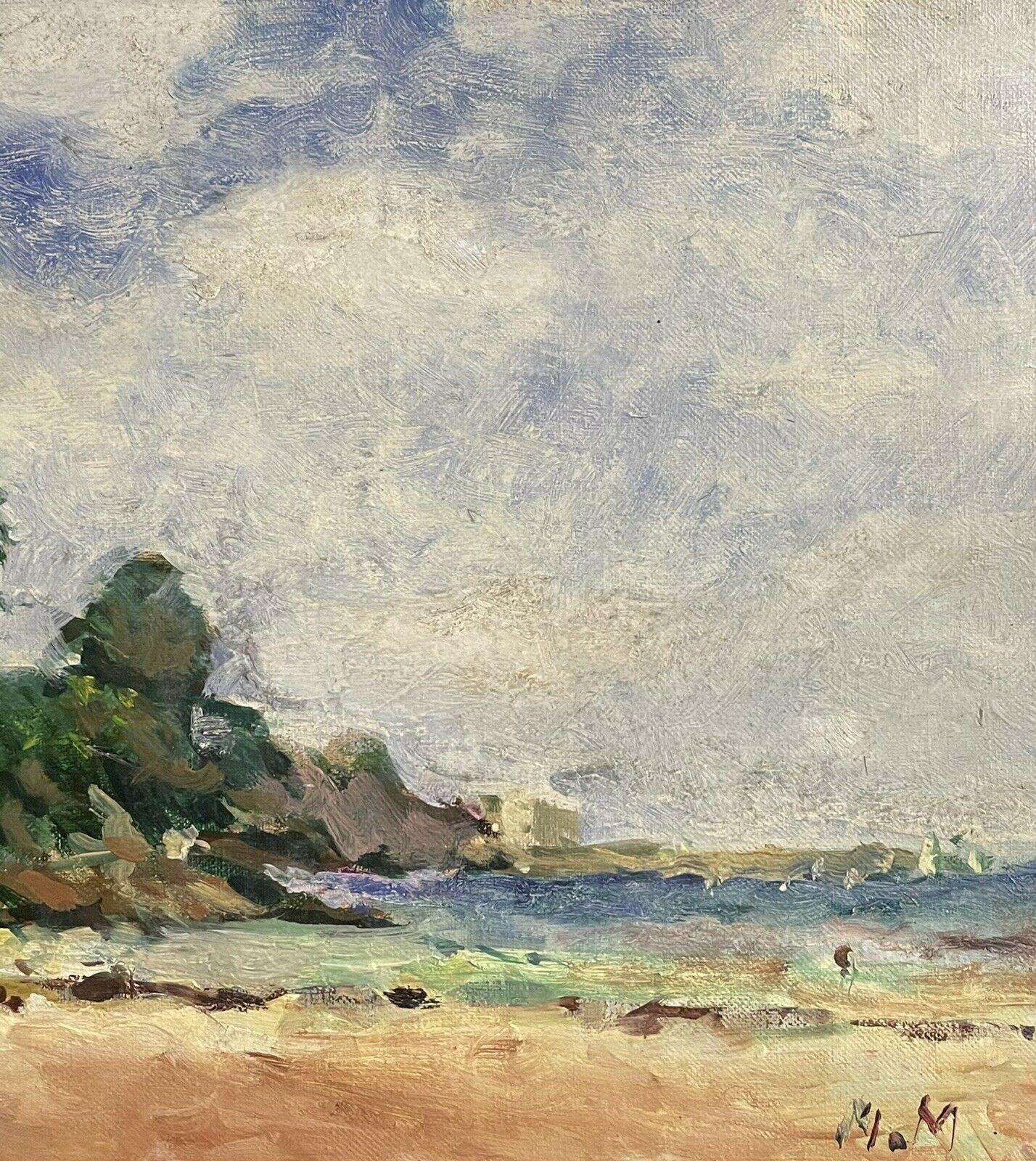 MAURICE MAZEILIE FRENCH IMPRESSIONIST SIGNED OIL - BRITTANY COASTLINE - Beige Figurative Painting by Maurice Mazeilie