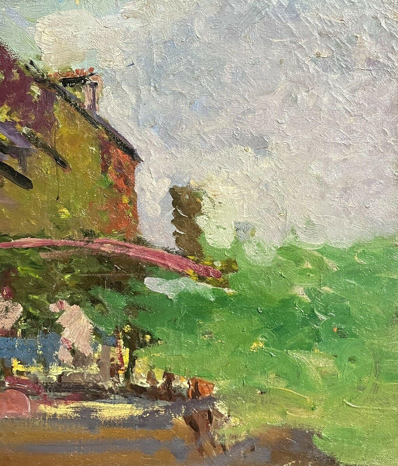 MAURICE MAZEILIE - FRENCH IMPRESSIONIST SIGNED OIL - GREEN LANDSCAPE - Brown Figurative Painting by Maurice Mazeilie