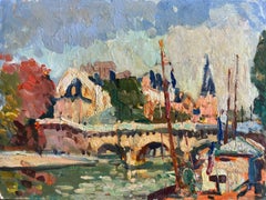 MAURICE MAZEILIE - ILLUSTRATION FRANÇAISE SIGNÉE - PARIS SKYline FROM SEINE