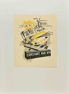 Ex Libris - Constant Van Dyk - Lithograph by M. Mentink - 1944