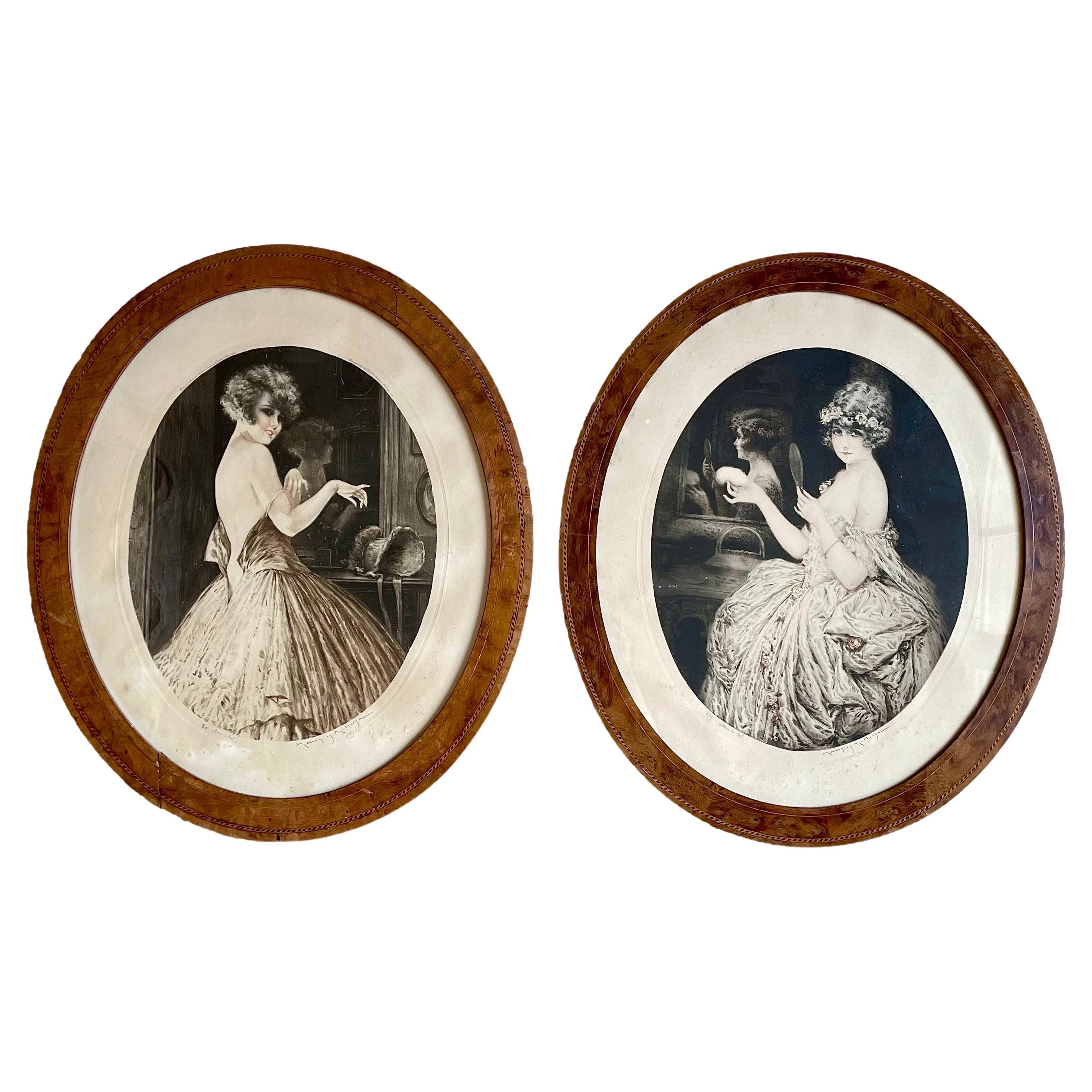 Maurice Millière, “Before and After the Dancing Night”, Pendant of Lithographs For Sale