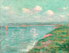 Early 20th Century Potomac River Landscape with Washington Obelisk Monument