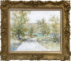 "Spring Day by the Lake" Post-Impressionist Parisian Country Side Oil Painting
