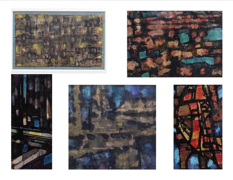 Maurice Morel Set Of Five Studies For Stained Glass By Maurice Morel Modern Abstract Art At 1stdibs