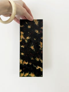 Abbe Morel, Untitled, composition in black, orange, green and plum