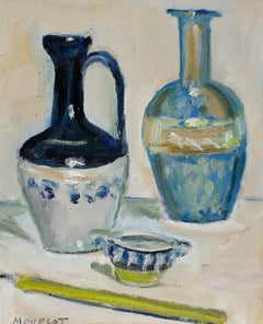 Maurice Mourlot (1906-1983) - 20th Century Oil, Bottle, Jug, and Yellow Pencil