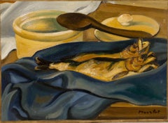 Maurice Mourlot (1906-1983) - 20th Century Oil, Still Life with Herring