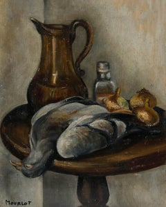 Maurice Mourlot (1906-1983) - Olio del XX secolo, Natura morta con piccione