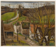 Maurice Mourlot (1906-1983) - 20. Jahrhundert Öl, Der Weg durch das Dorf